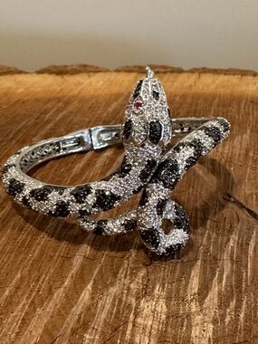 Sparkling Silver & Black Snake bracelet.